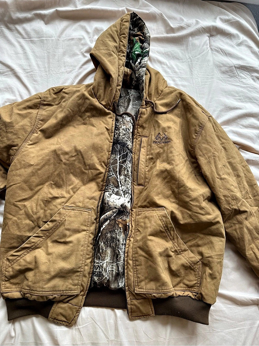 Realtree Men's Camo Hooded Jacket in Brown